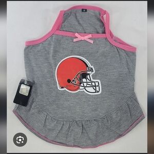 NFL Grey & Pink Football Dog Dress Size L